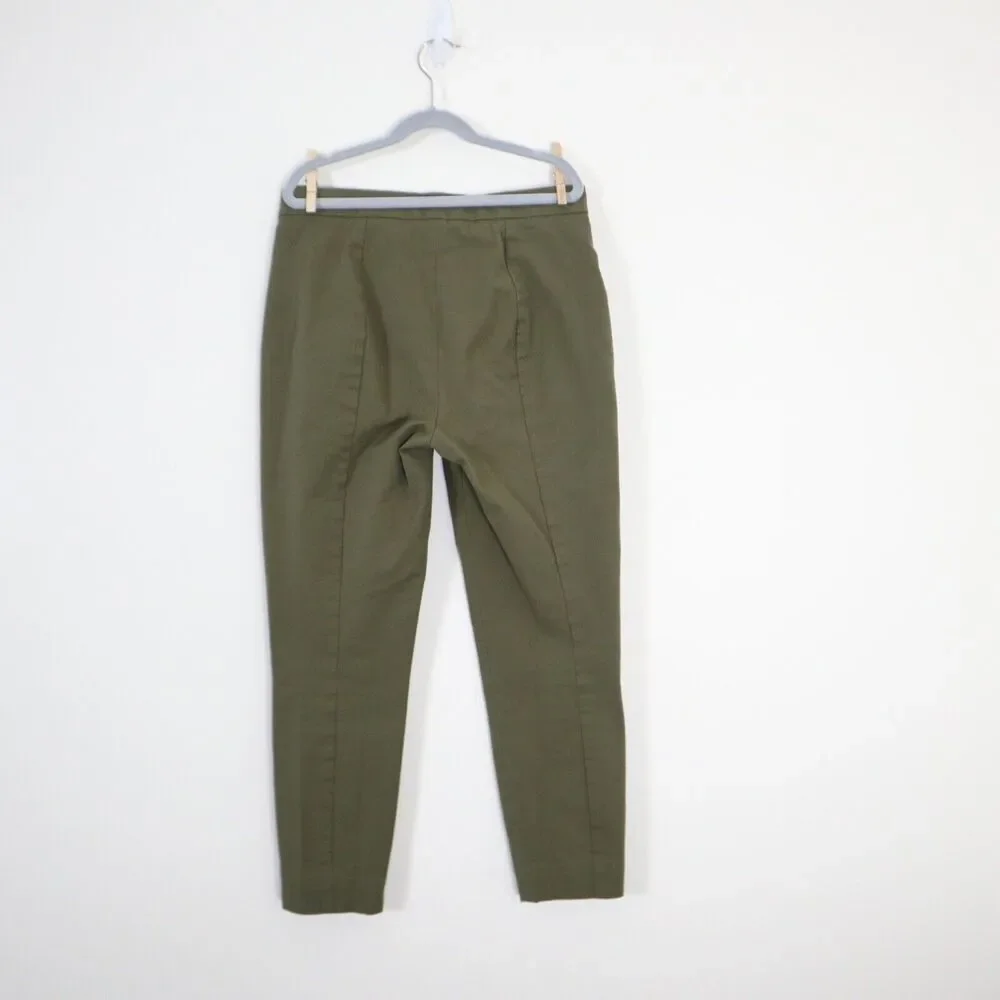 Everlane Size 4 The Fixed-Waist Stretch Cotton Pant Military Olive Green - Picture 7 of 9